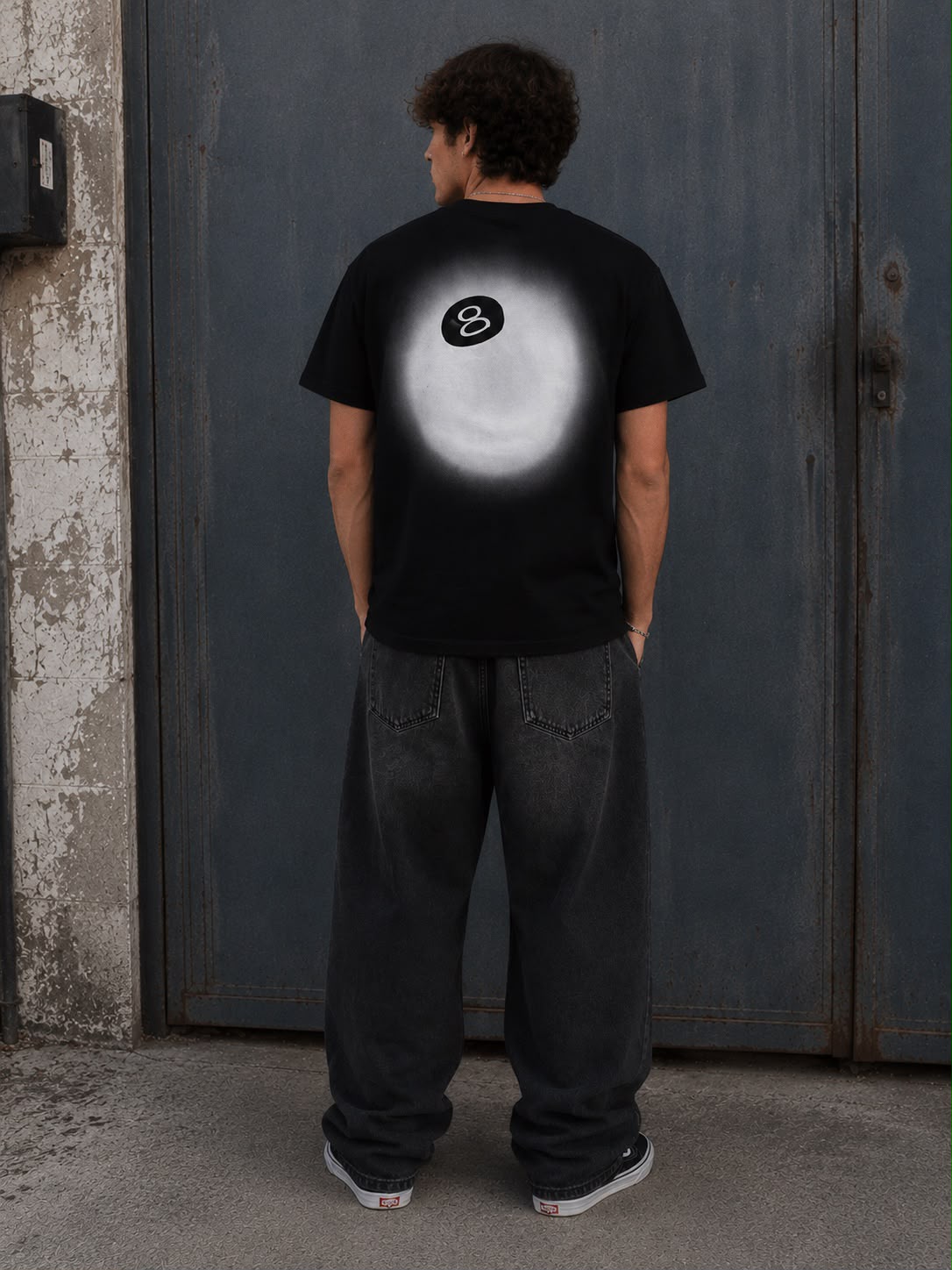 Stussy 8 Ball Fade Tee Shirt - Black